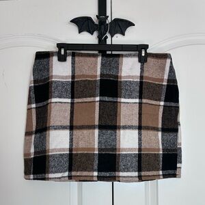 Cottagecore Mini Skirt Plaid Earthy Tones Flannel Zipper See Measurements pics